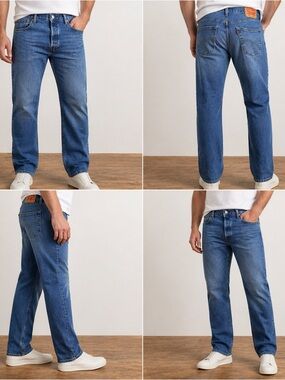 Levi’s 501 Jeans Men’s 34x30 Medium Wash Button Fly Straight Leg Classic Denim